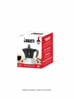 Tee, Kahvi & Vesi|Bialetti 2 kupin Moka Express Induction -mutteripannu induktioliedelle BLACK