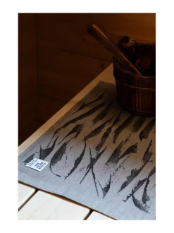 Sauna|Lapuan Kankurit Aallokko-laudeliina 9 LINEN-BLACK