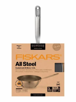 Keitto- & Paistoastiat|Fiskars All Steel-wokkipannu 28 cm GREY