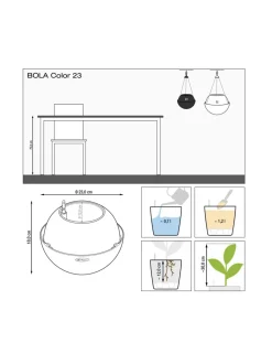 Ruukut & Istutusastiat|Lechuza Amppeli Bola Color altakasteluruukku