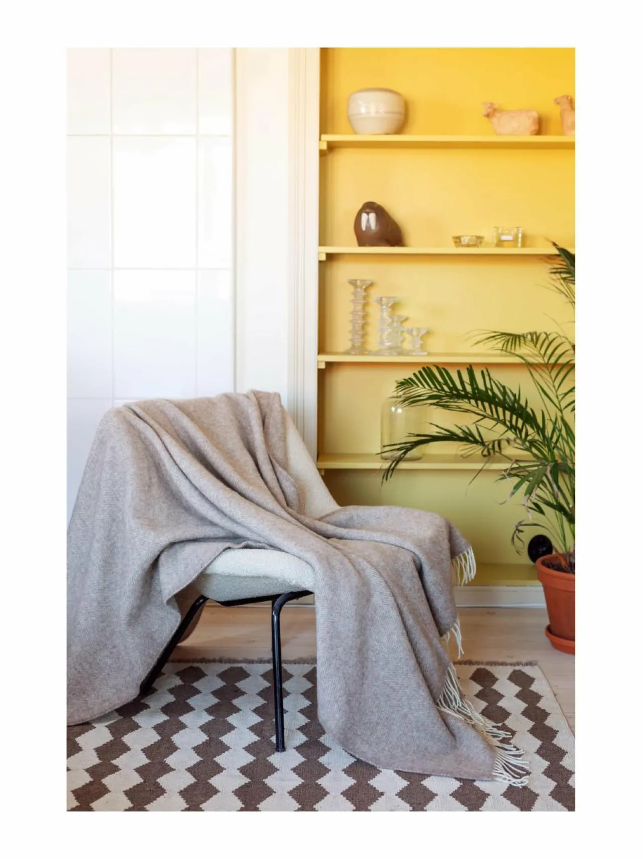 Huovat & Päiväpeitot|Lapuan Kankurit Arvo-villahuopa 130 x 180 cm 1 WHITE-NATURE'S BEIGE