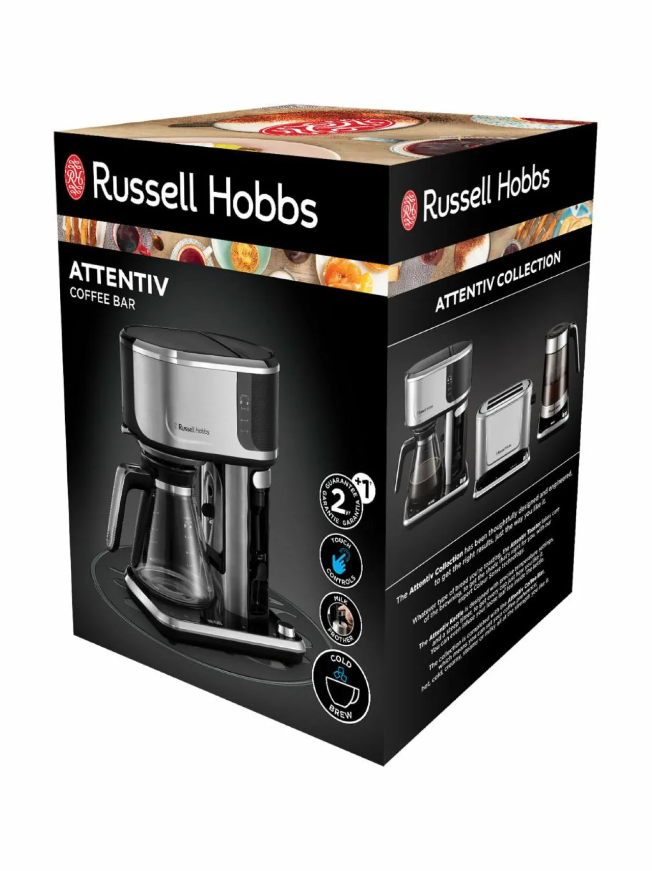 Kahvin- & Vedenkeittimet|Russell Hobbs Attentiv Coffee Bar -yhdistelmäkahvinkeitin STEEL