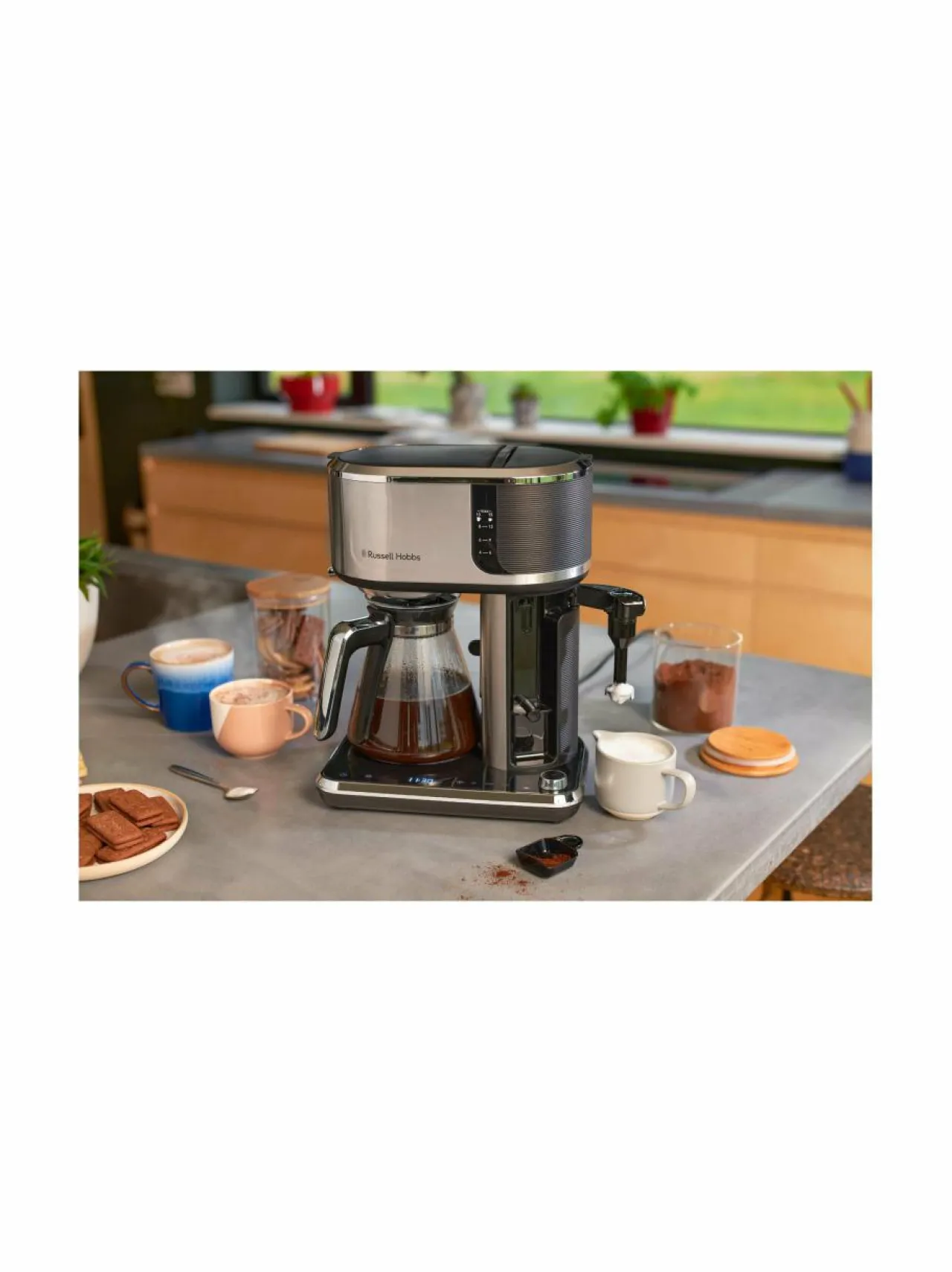 Kahvin- & Vedenkeittimet|Russell Hobbs Attentiv Coffee Bar -yhdistelmäkahvinkeitin STEEL