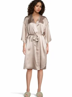 Kylpyhuonetekstiilit|Stockmann Silk Audrey-silkkiaamutakki TAUPE