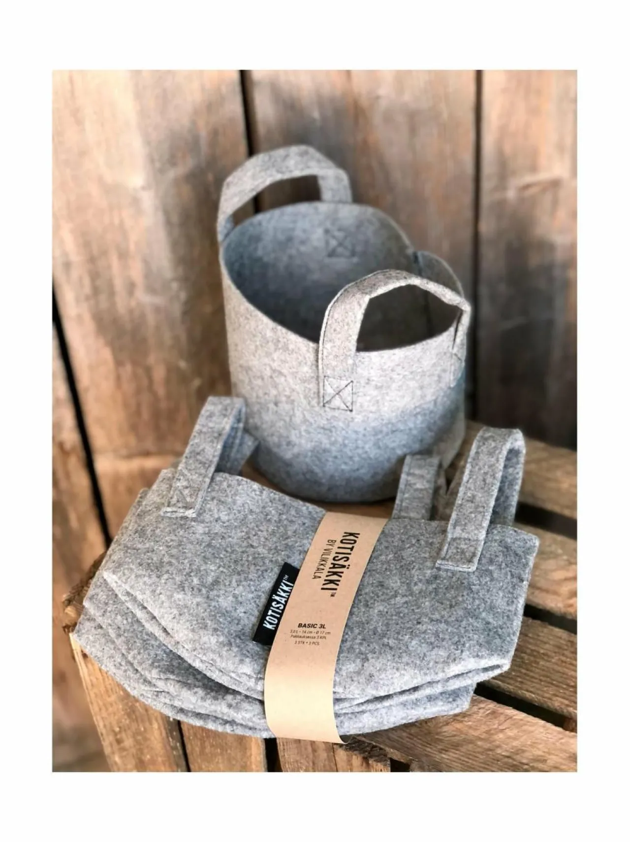 Työkalut|Kotisäkki Basic-säkki 3 l, 3 kpl HARMAA