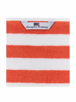 Kylpyhuonetekstiilit|Lexington Block Striped -pyyhe PEACH MELON/WHITE/MOONBEAM