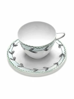 Mukit & Kupit & Asetit|Serax Blossom Milk Midnight Flowers -cappuccinokuppisetti, 2 kpl MULTICO