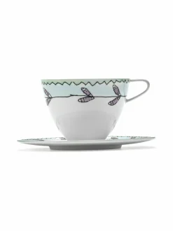 Mukit & Kupit & Asetit|Serax Blossom Milk Midnight Flowers -cappuccinokuppisetti, 2 kpl MULTICO