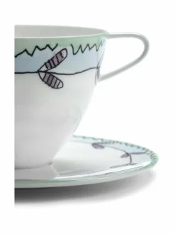 Mukit & Kupit & Asetit|Serax Blossom Milk Midnight Flowers -cappuccinokuppisetti, 2 kpl MULTICO