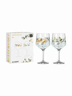 Lasit|Ritzenhoff Botanic Glamour -ginilasit 2 kpl ORANGE BALCK GREEN