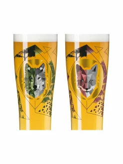 Lasit|Ritzenhoff Brauchzeit Weizen -olutlasi, 2 kpl GREEN,RED,GREY