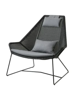 Puutarhakalusteet & Pehmusteet|Cane-Line Breeze-nojatuoli MUSTA, HARMAA