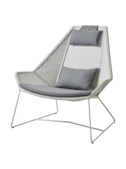 Puutarhakalusteet & Pehmusteet|Cane-Line Breeze-nojatuoli VALKOHARMAA, HARMAA