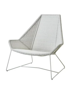 Puutarhakalusteet & Pehmusteet|Cane-Line Breeze-nojatuoli VALKOHARMAA, HARMAA