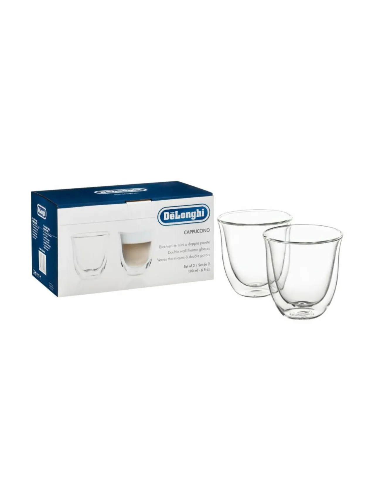 Kahvin- & Vedenkeittimet|Delonghi Cappuccinolasit 2 kpl KIRKAS