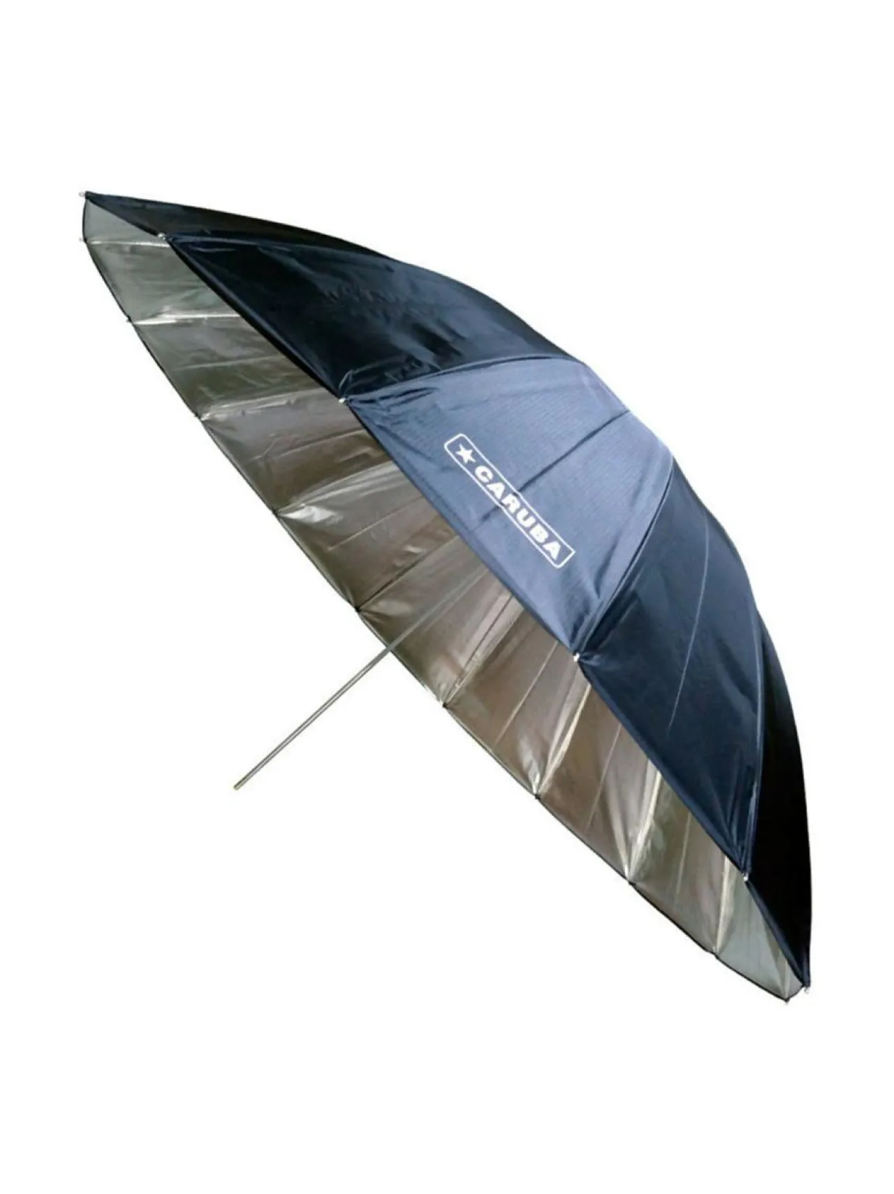 Kamerat|Caruba Umbrella 152cm sateenvarjo - Musta/hopea