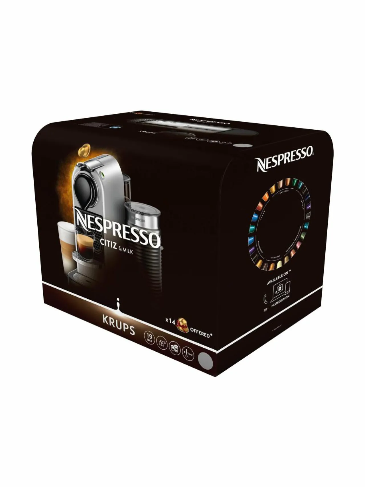 Kahvin- & Vedenkeittimet|Nespresso Citiz & Milk -kapselikahvinkeitin SILVER