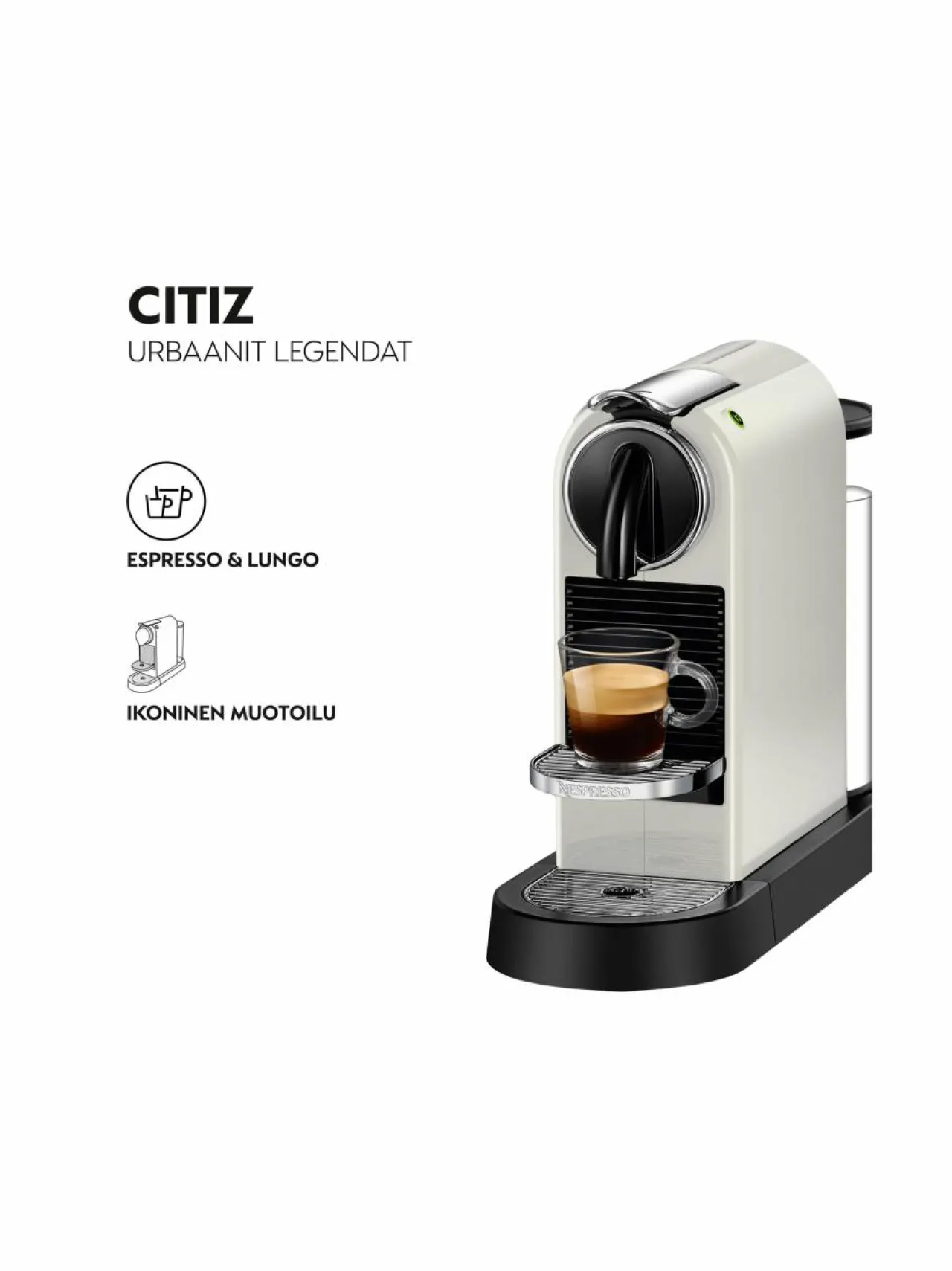 Kahvin- & Vedenkeittimet|Nespresso Citiz Coffee Maker By De'Longhi -kahvikone WHITE