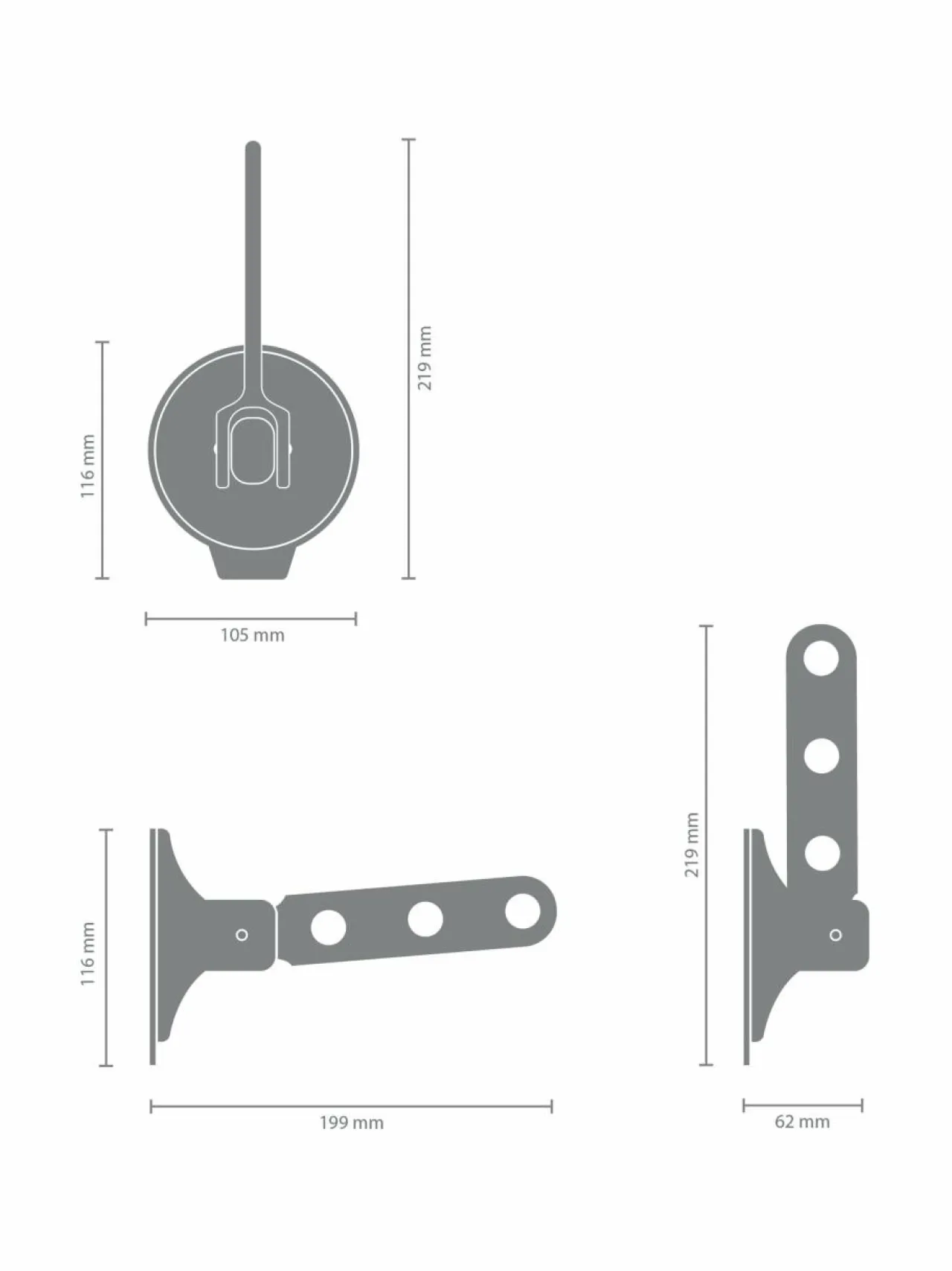 Pyykkihuolto|Brabantia Clothes Hook - imukuppikoukku GREY