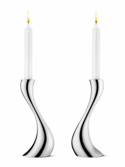 Kynttilät & Lyhdyt|Georg Jensen Cobra-kynttilänjalka 2 kpl TERÄS