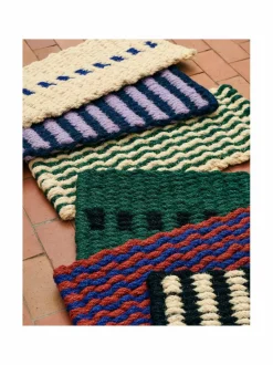 Matot|HAY Coco Stripe Wave -ovimatto 40 x 80 cm BROWN, NAVY