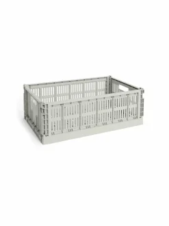 Säilytys|HAY Colour Crate Large -säilytyslaatikko 34,5 x 53 x 18,5 cm GREY