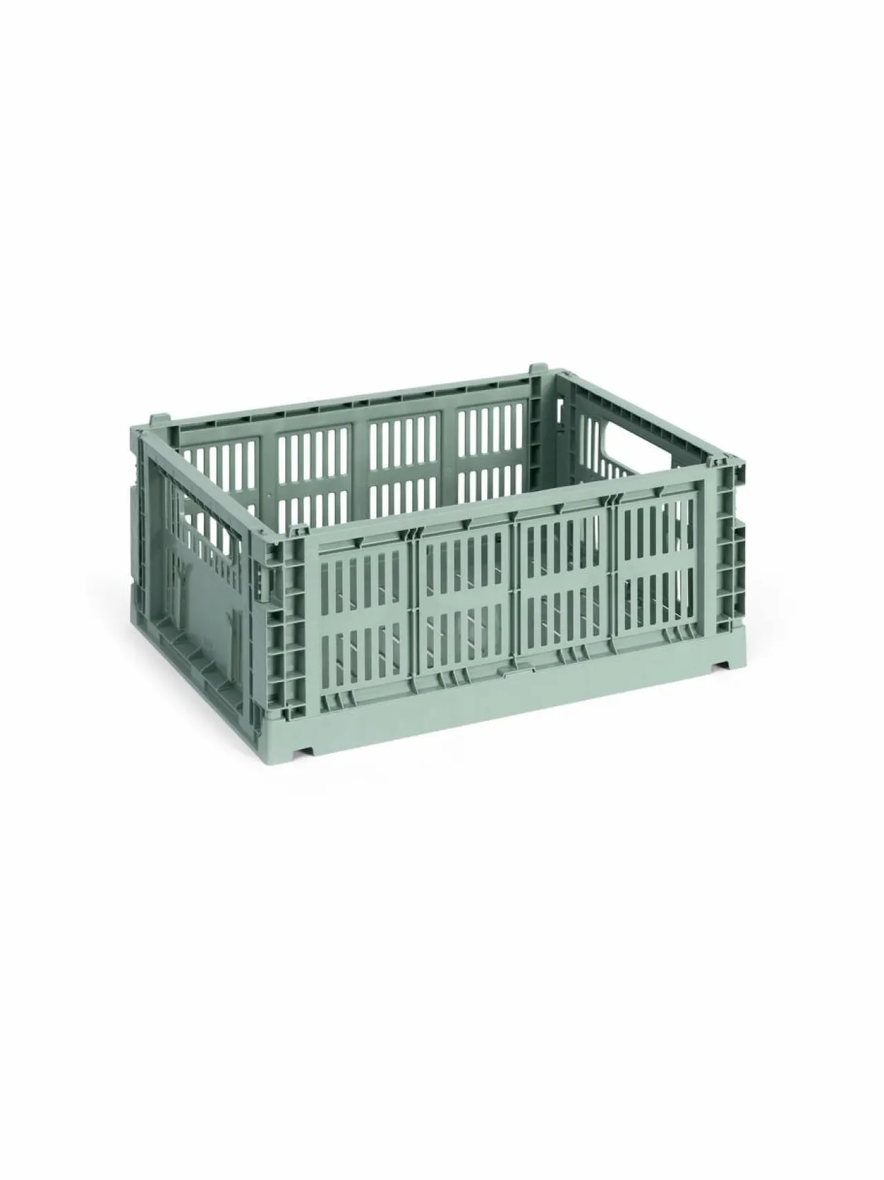 Säilytys|HAY Colour Crate Medium -säilytyslaatikko 26,5 x 34,5 x 14 cm SAGE GREEN