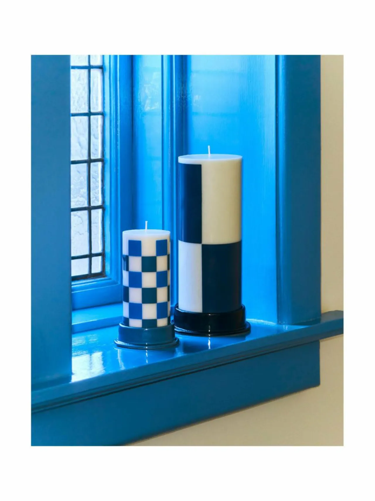 Kynttilät & Lyhdyt|HAY Column Large -keraaminen kynttilänjalka BLUE