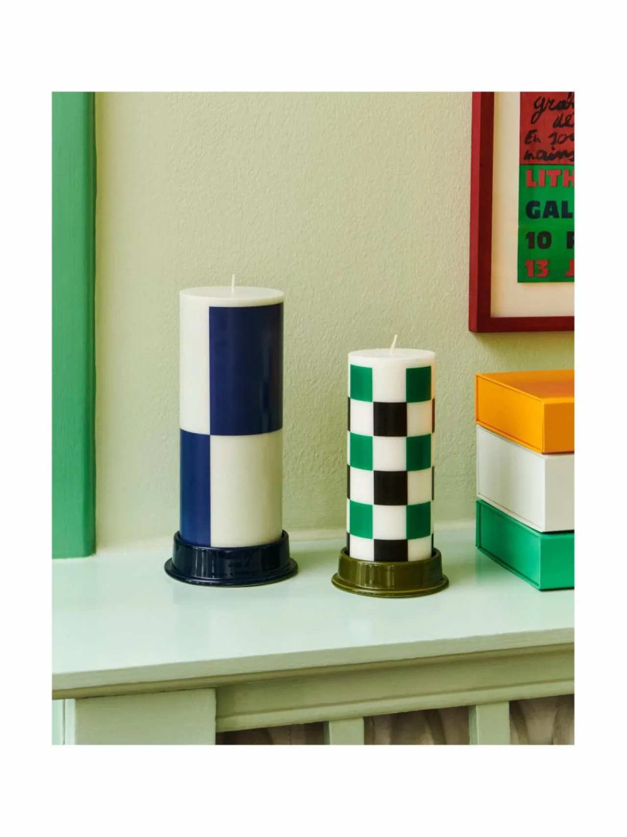 Kynttilät & Lyhdyt|HAY Column-keraaminen kynttilänjalka GREEN