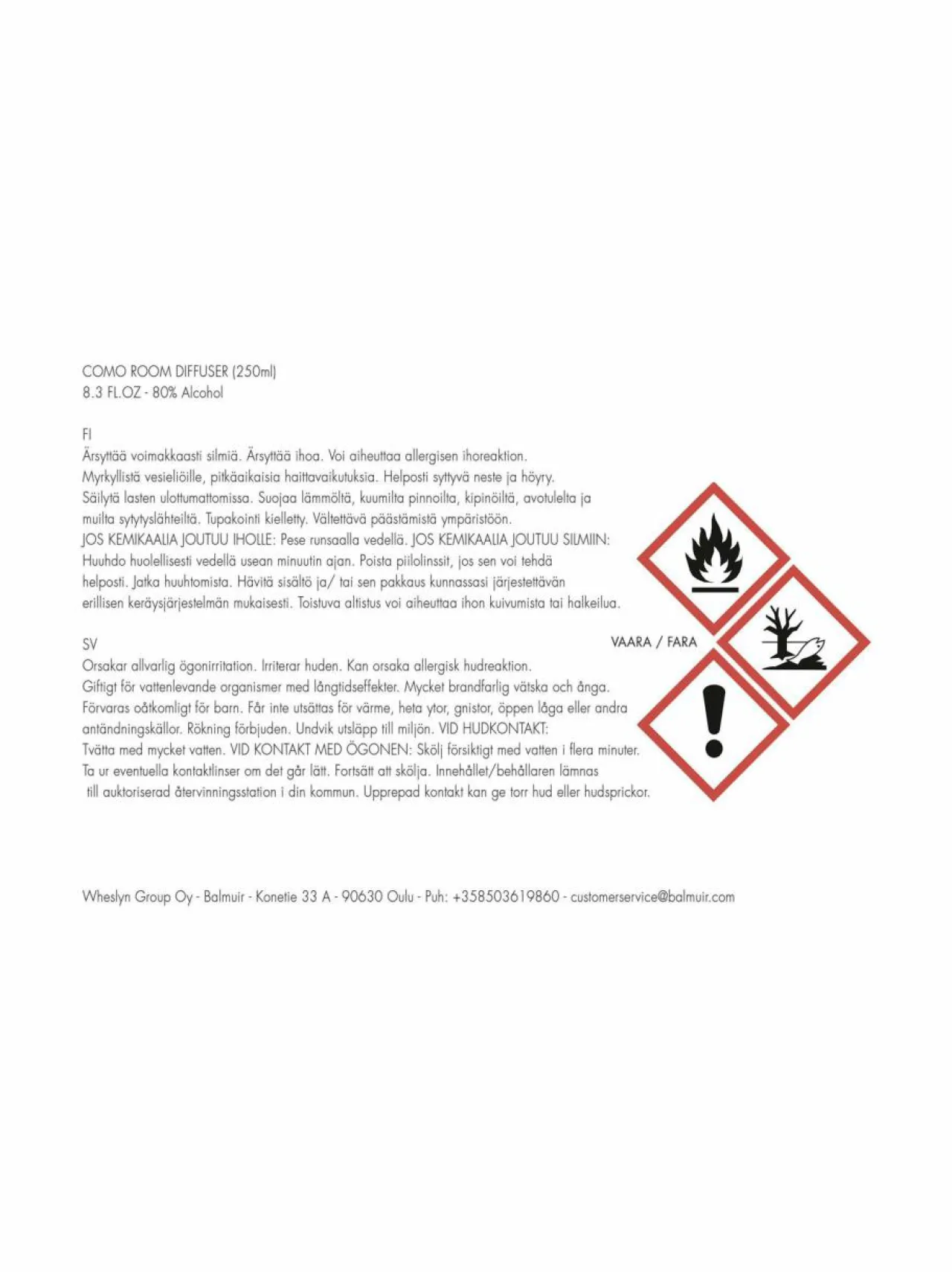 Huonetuoksut & Tuoksukynttilät|Balmuir Como Absinthe Sucrée -huonetuoksu 250 ml