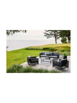 Puutarhakalusteet & Pehmusteet|Cane-Line Connect -kolmen istuttava sohva MUSTA