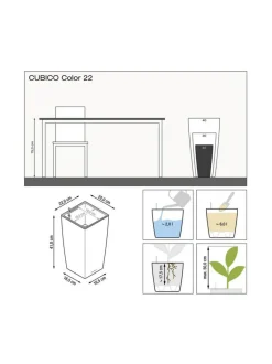 Ruukut & Istutusastiat|Lechuza CUBICO Color 22 Hiekka altakasteluruukku ∅22x22cm korkeus 41cm HIEKKA MATTAPINTA