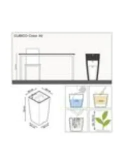 Ruukut & Istutusastiat|Lechuza CUBICO Color 22 matta Tummaharmaa Altakasteluruukku ∅22x22cm korkeus 41cm TUMMAHARMAA MATTAPINTA