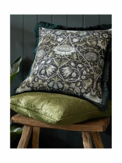 Sisustustyynyt|William Morris At Home Cushion Strawberry Thief Embossed -sisustustyyny 50 x 50 cm 33 EMBOSSED OLIVE