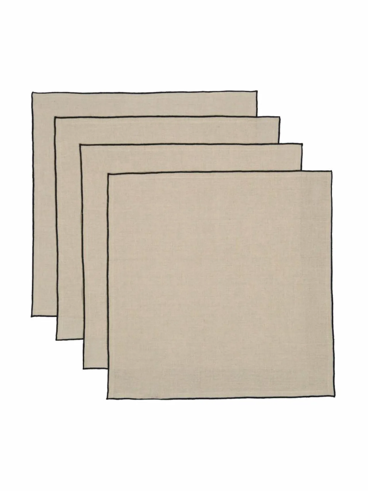 Keittiö- & Kattaustekstiilit|Casa Stockmann Dala-lautasliina 45 x 45 cm, 4 kpl LT. NATURAL LINEN/BLACK