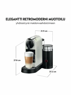 Kahvin- & Vedenkeittimet|Nespresso DeLonghi Citiz & Milk Coffee Maker -kahvikapselikone WHITE