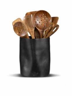 Keittiötarvikkeet|DUTCHDELUXES Dented Crock -teline keittiövälineteline, Ø14,5 cm BM BLACK MATT