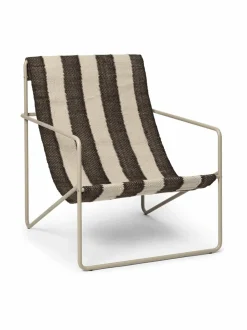Puutarhakalusteet & Pehmusteet|Ferm Living Desert Lounge -tuoli CASHMERE/OFF-WHITE/CHOCOLATE