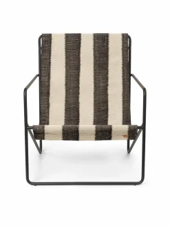 Puutarhakalusteet & Pehmusteet|Ferm Living Desert Lounge -tuoli BLACK/OFF-WHITE/CHOCOLATE