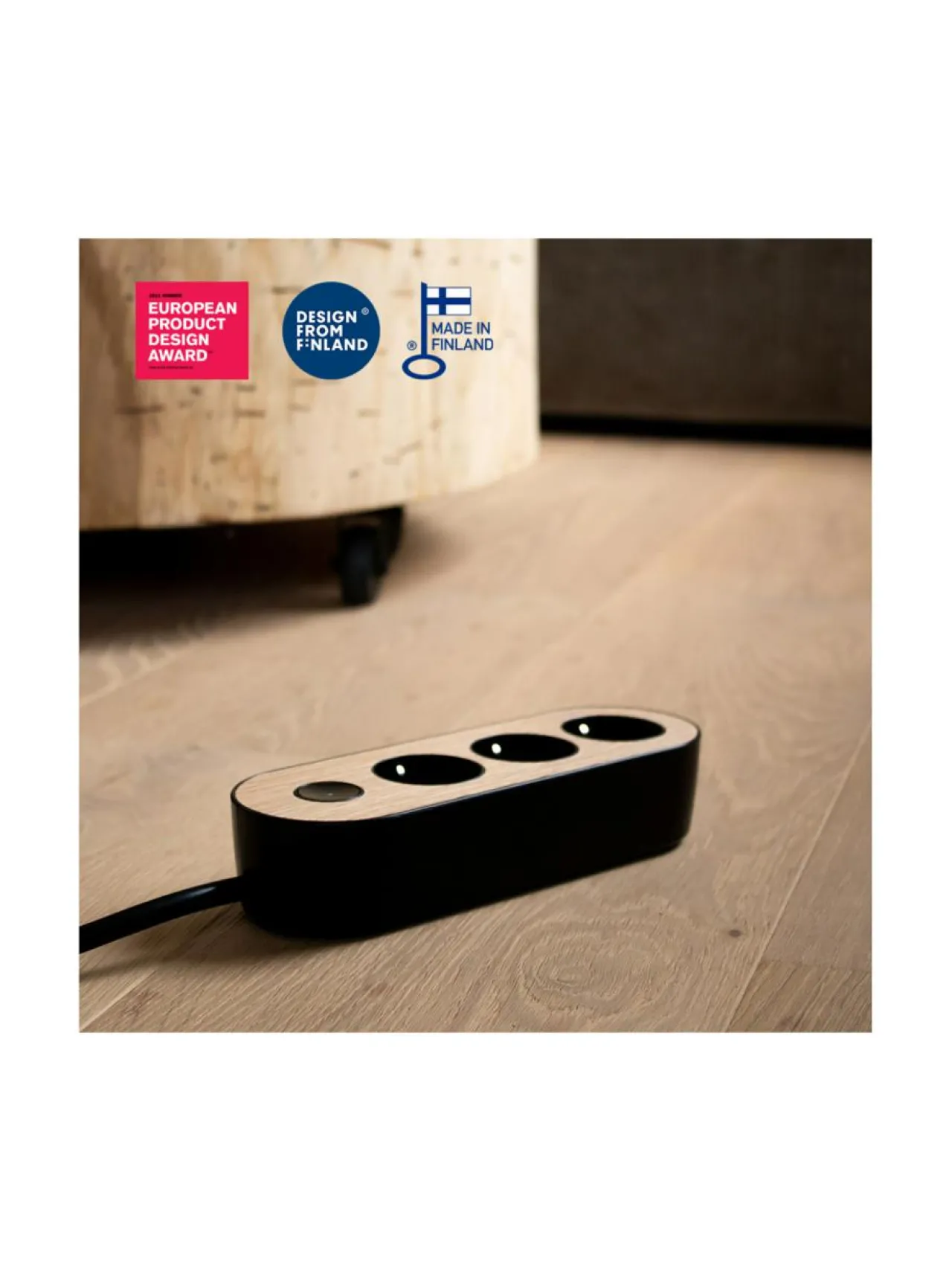 Turvatuotteet|MyNolla Design Jatkojohto, 2m - Tammi BLACK