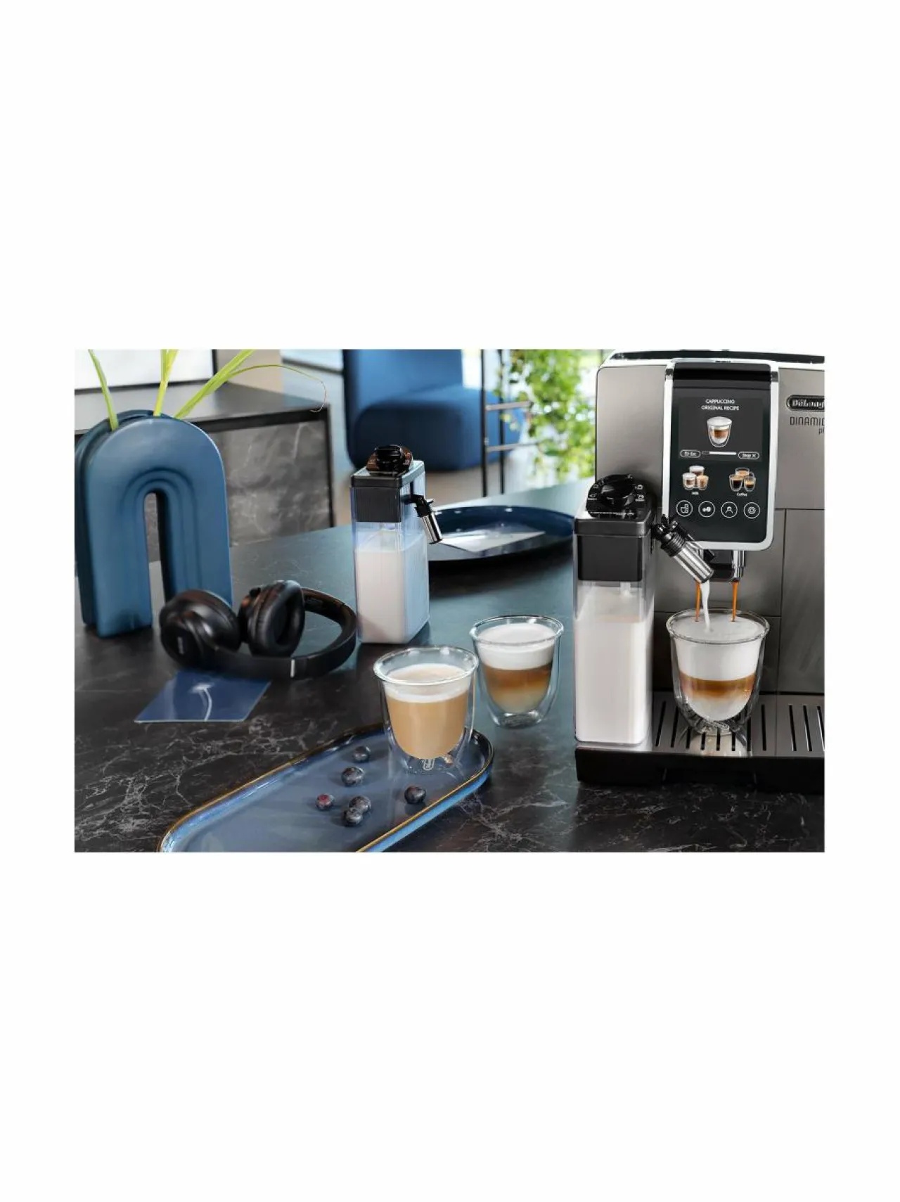 Kahvin- & Vedenkeittimet|Delonghi Dinamica Plus -kahviautomaatti TITANIUM, BLACK