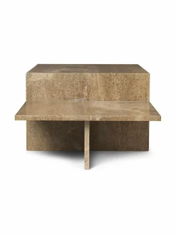 Pöydät|Ferm Living Distinct-kahvipöytä DARK BROWN TRAVERTINE