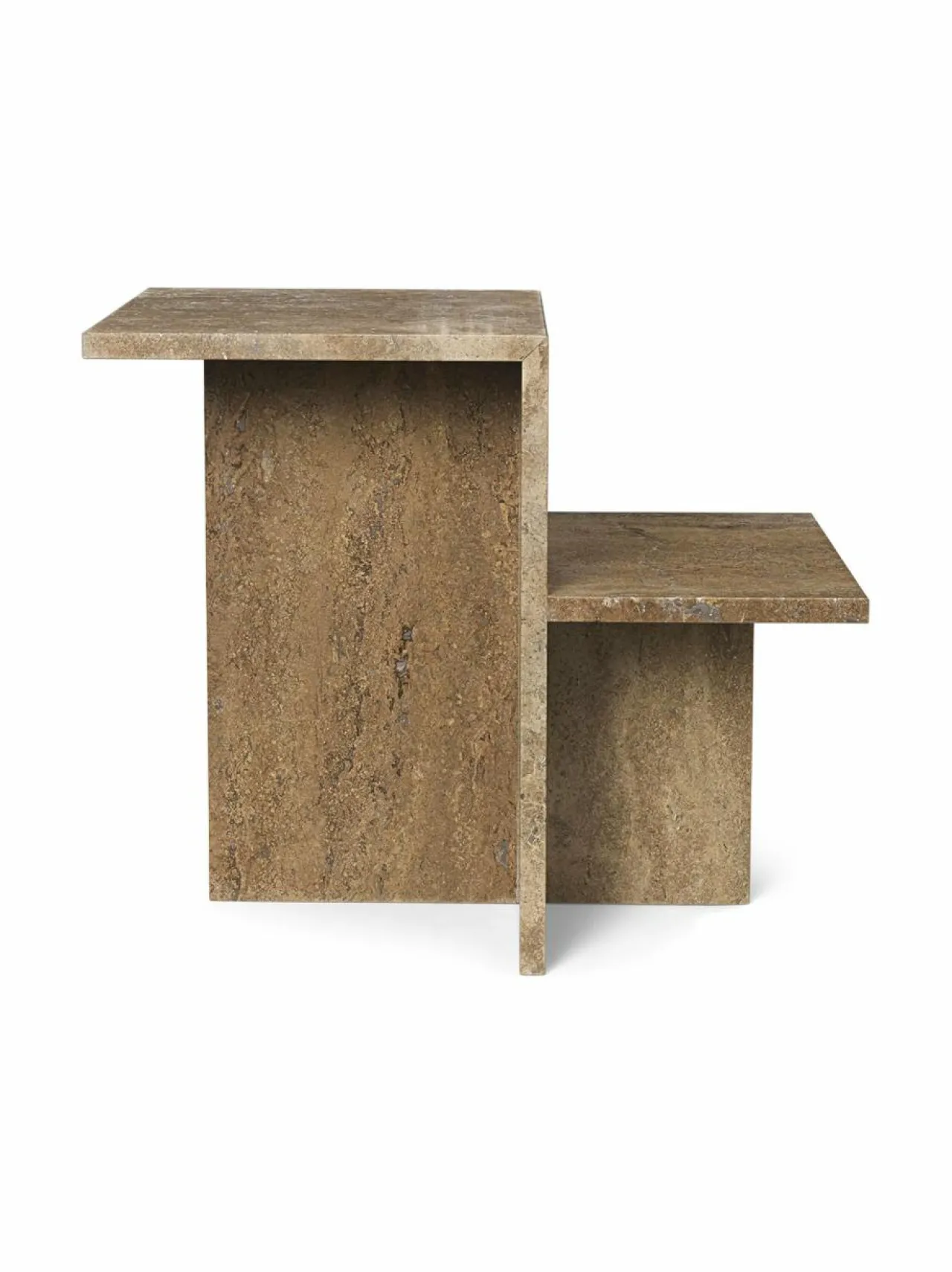 Pöydät|Ferm Living Distinct-sivupöytä DARK BROWN TRAVERTINE