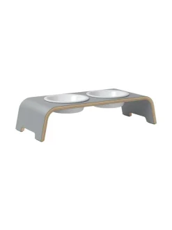 Ruokakupit Ja -Tarvikkeet|dogBar ® Classic korotettu ruokakuppiteline - Harmaa POSLIINI