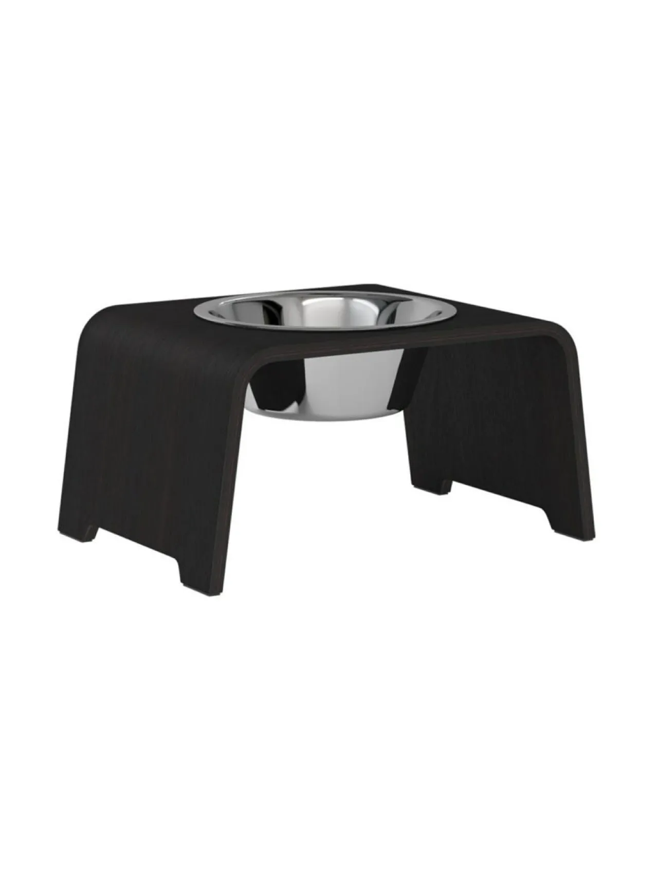 Ruokakupit Ja -Tarvikkeet|dogBar ® Single korotettu ruokakuppi - Tumma tammi RUOSTUMATON TERÄS