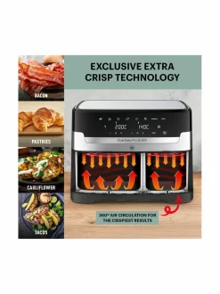 Muut Keittiölaitteet|Obh Nordica Dual Easy Fry & Grill Air Fryer -kiertoilmakeitin, 8.3L STEEL