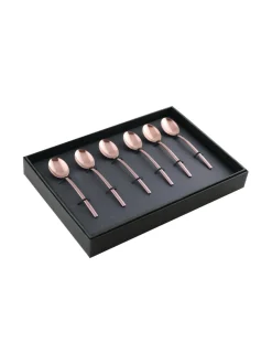 Aterimet & Tarjoiluvälineet|Mepra Due Bronzo kahvilusikka 6 kpl lahjapakkauksessa