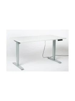 Työpöydät|Top-Cousins Easy DUO sähköpöytä - Harmaa runko, valkoinen 160x80cm pöytälevy