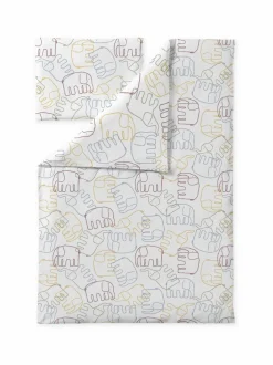 Liinavaatteet|Finlayson Elefantti Villi -vauvan pussilakanasetti 85 x 125 + 40 x 60 cm MULTI