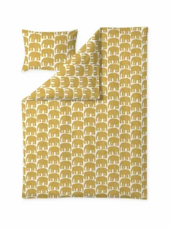 Liinavaatteet|Finlayson Elefantti-pussilakanasetti 150 x 210 cm + 50 x 60 cm DARK YELLOW